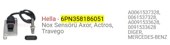EGSOZ NOX SENSORU ATEGO AXOR ACTROS 006 153 7328-009 153 3628